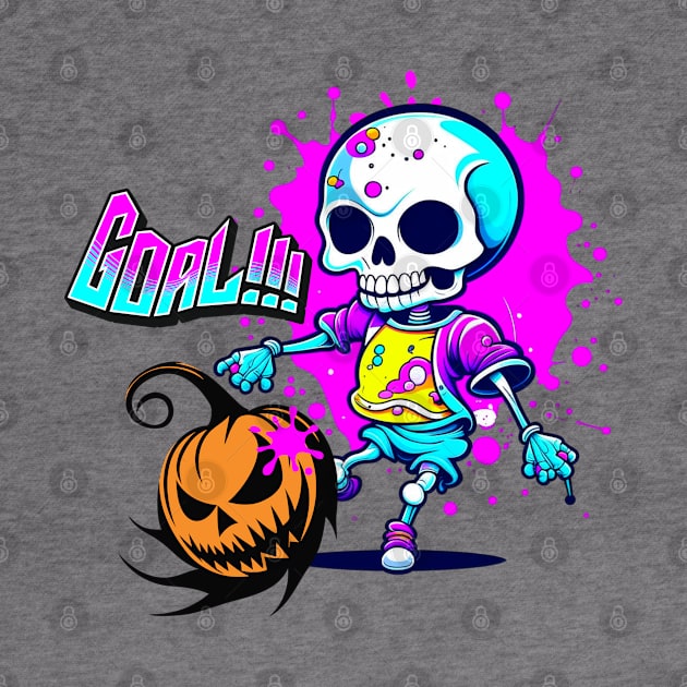 Skeleton Kick Pumpkin - Halloween by Bellinna